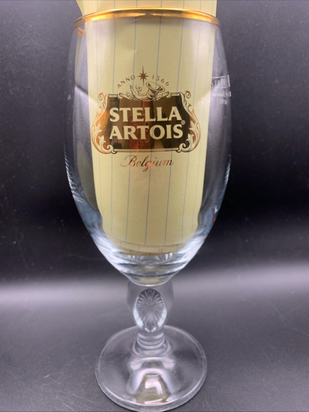 Pre Owned Limited Edition Stella Artois GOLD Star Print Beer Glass Chalice